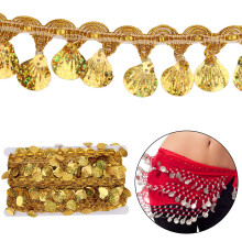 10 Yards Belly Dance Tassel Belt Hip Scarf Belly Dance Costume Sequins Waist Chain Wrap