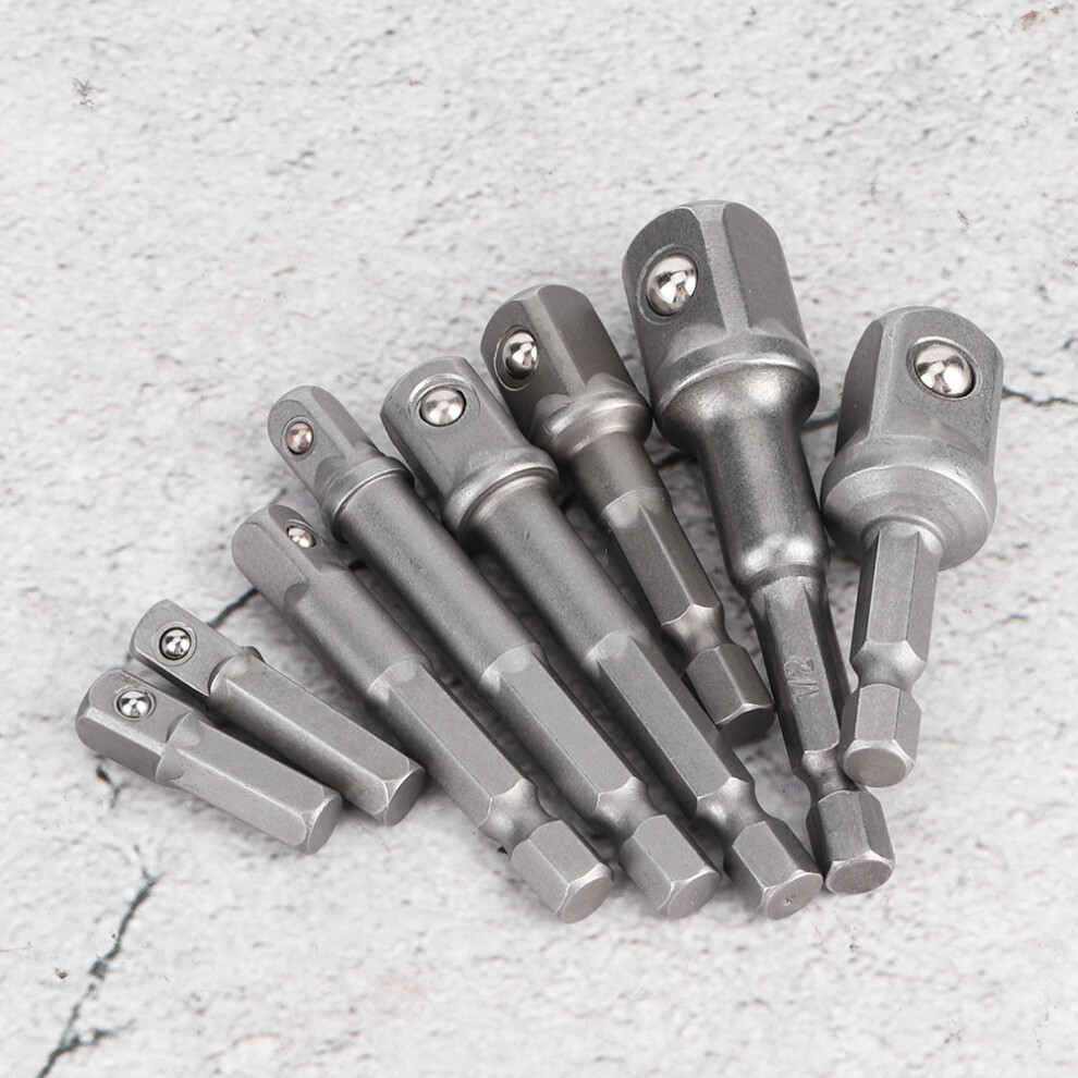 8Pcs Socket Adapter Set Driver Hex Shank Impact Drill Bits Extension Bar 1/4In 3/8In 1/2In 3141323692583