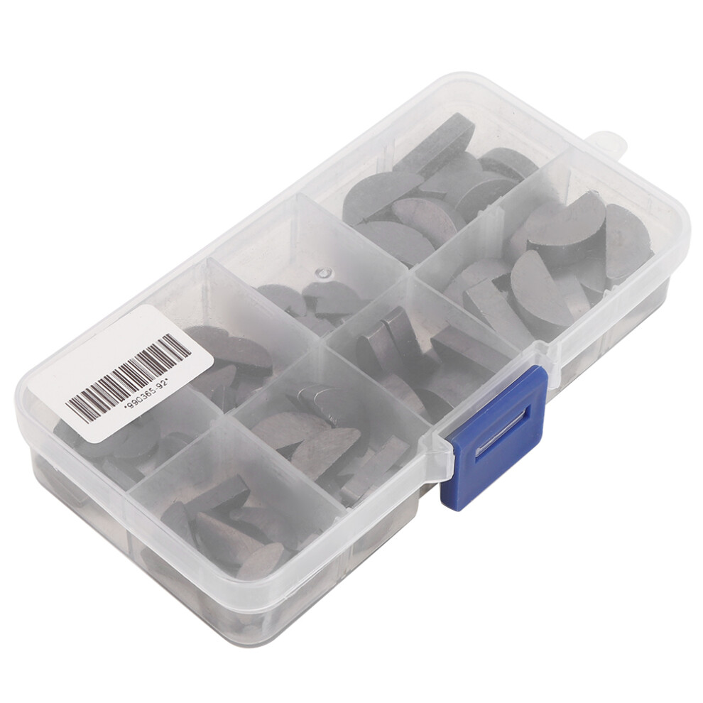 80Pcs Stainless Steel Semicircular Woodruff Key Kit Assortment Various Sizes With Storage Box 9471323693162