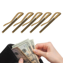 5Pcs Money Cash Clip Spring Anti Rust Electroplated Steel 75mm for Leather Wallet(Bronze )
