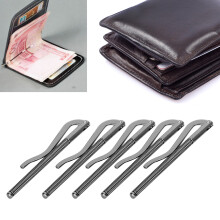 5Pcs Money Cash Clip Electroplated Steel High Hardness Spring 80mm for Leather WalletBlack