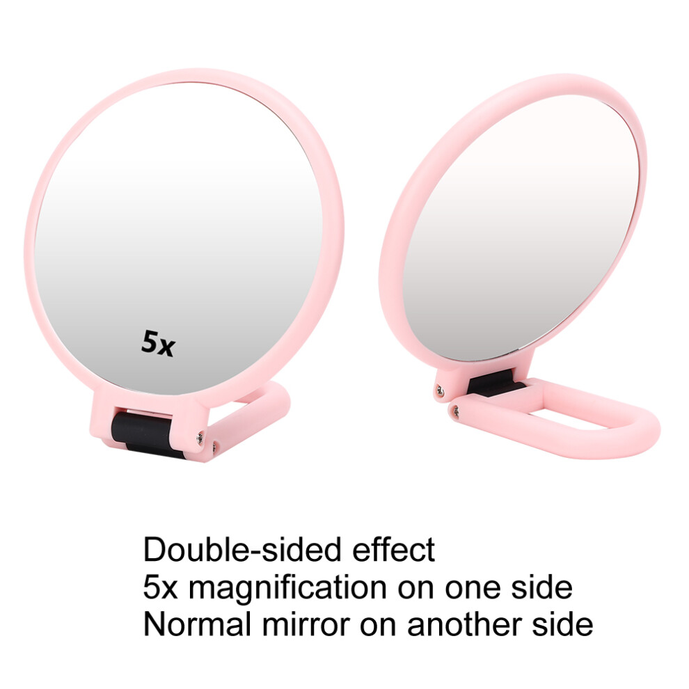 5X Magnifying Folding Adjustable Cosmetic Mirror Travel Portable Makeup MirrorPink