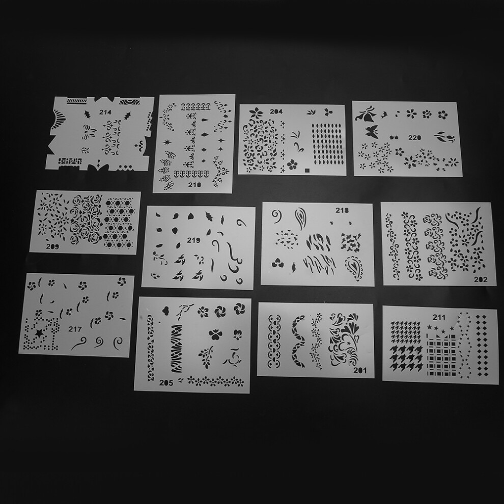 20pcs Nail Art Printing Template Stencil Reusable Nail Sticker DIY Manicure Tool
