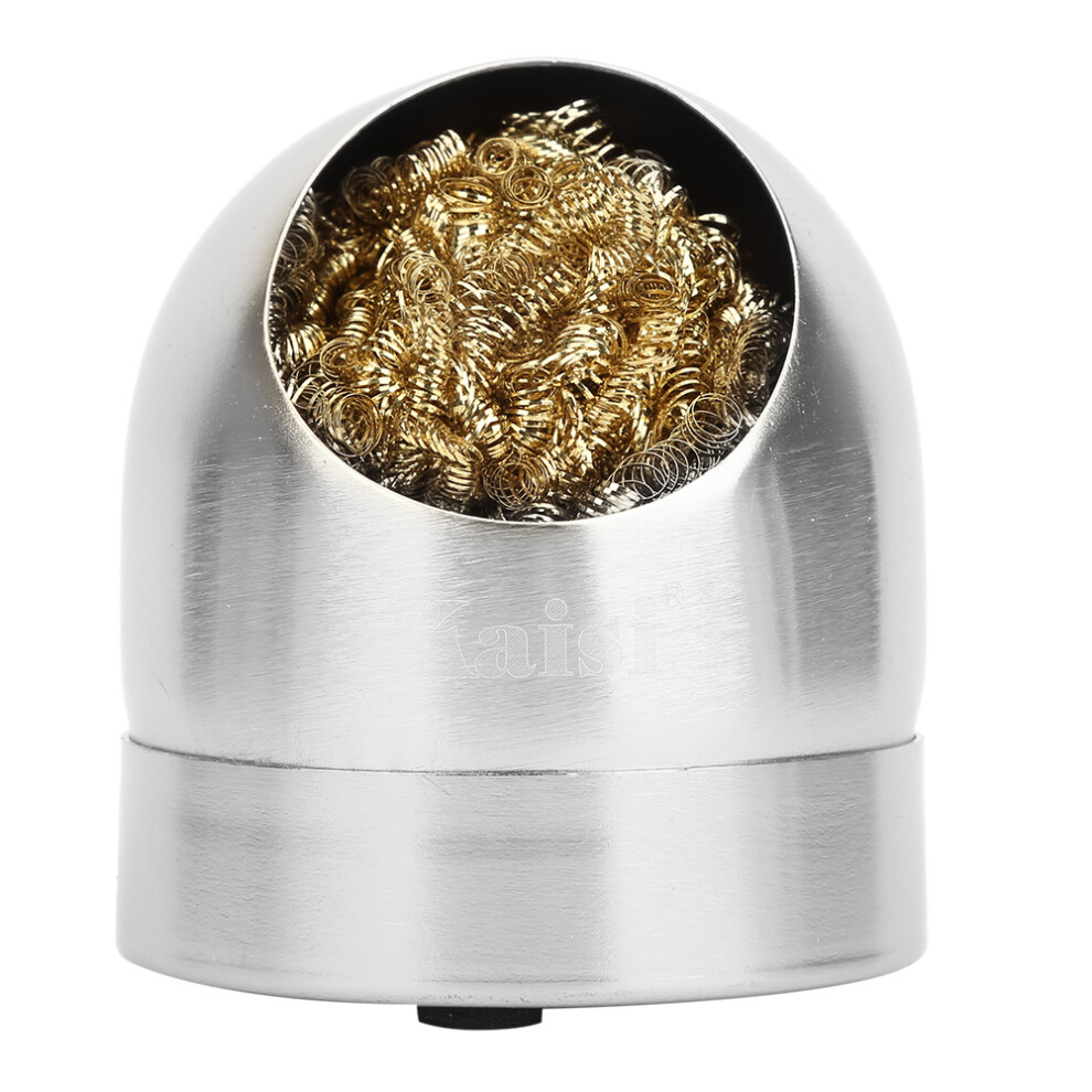 Solder Gun Tip Cleaner Wire Ball Soldering Iron Cleaning Ball Holder Base Standsilver 7901323702721