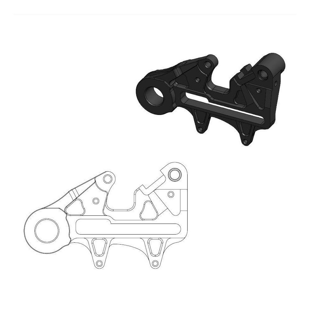 Moto Master Adapter Bracket For Gas Gas EC 250 2024-2025 Rear - Black-image-OPC-PHW9BSW-NEW