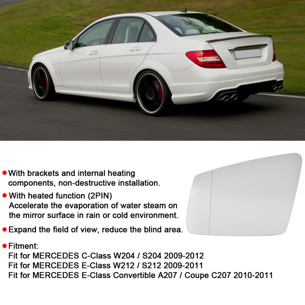 Anti Fog Heated Rearview Mirror Glass A3159473 Fit For Mercedes C Class E Class W204 W212(Left ) 6951323704813