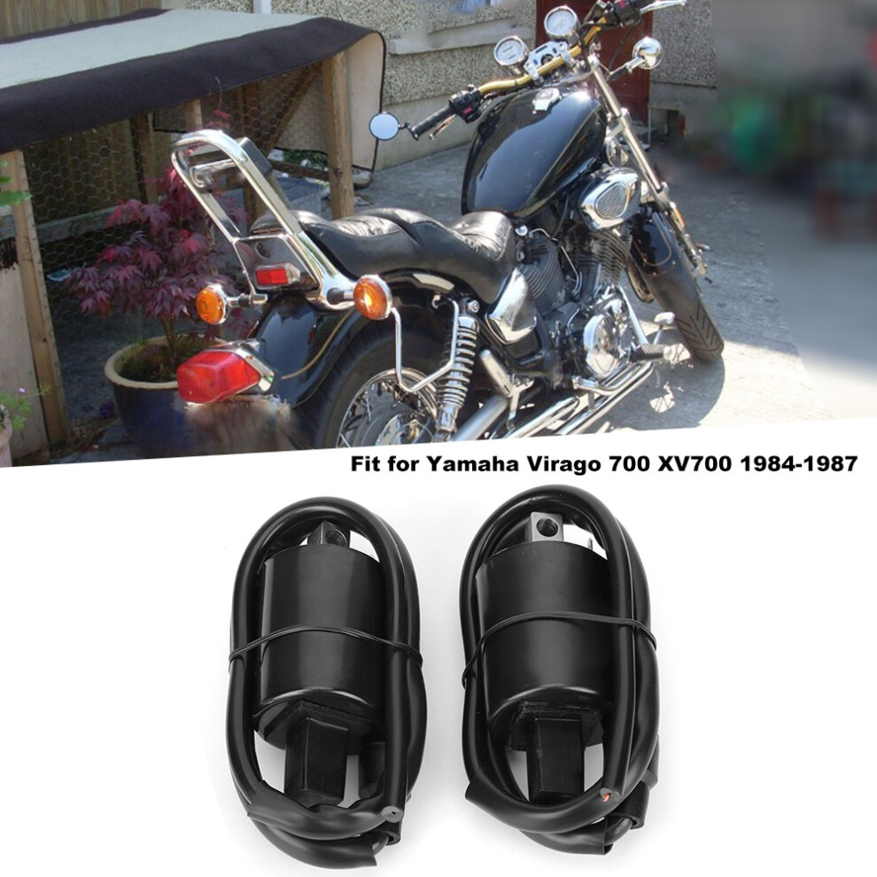 2Pcs Ignition Shorter & Longer Coils Fit For Yamaha Virago 700 Xv700 1984-1987 Black 7901323706637
