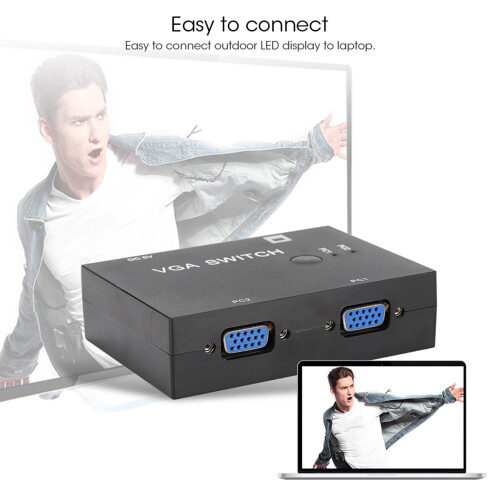 VGA Splitter Computer Accessory 2-In-1-Out 2 Port Switcher HD Display Accessories for Host Switch 2