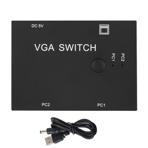 VGA Splitter Computer Accessory 2-In-1-Out 2 Port Switcher HD Display Accessories for Host Switch 1
