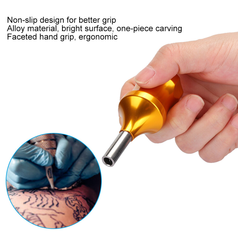 Gold Professional 30Mm Cartridge Needle Tattoo Grip Alloy Non-Slip Tattoo Machine Handle( )
