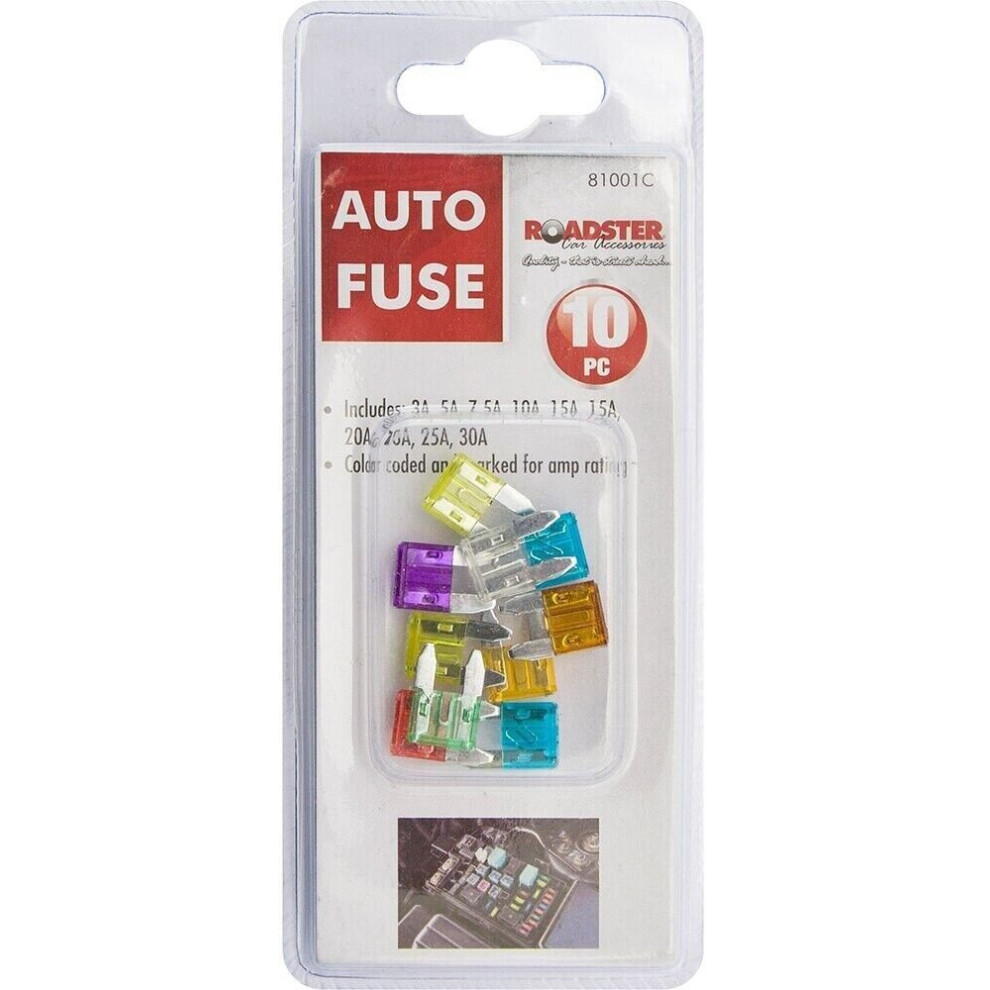 10 Pc Piece Mini Car Plug-In Fuse Fuses Blades 5038673810010
