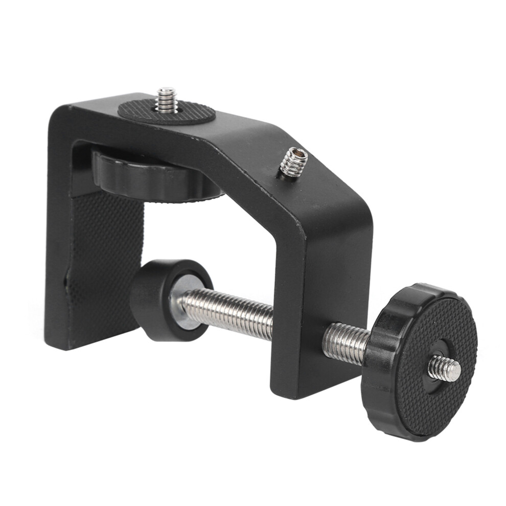 Large Aluminium Alloy C Clamp Mount Fixed Desktop Bracket For Flashlight Camera Tripod Photography Black 8211323712897
