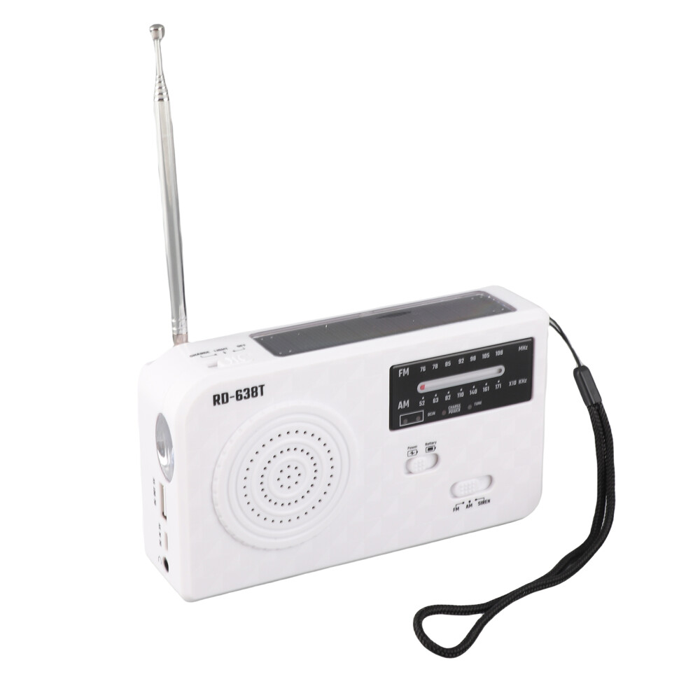 Rdâ638T Portable Solar Powered Hand Crank Am Fm Radio Emergency With Led Flashlight 8481323717363