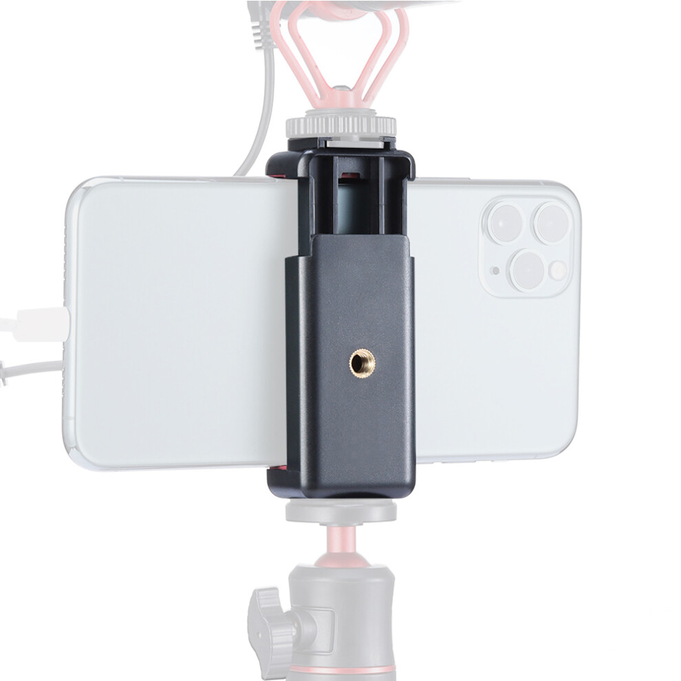 Adjustable Phone Holder Vlog Phone Clip With 1/4 Inch Screw Holes Extending Cold Shoe For 5.6-8.3Cm Width Smartphone For Tripod Led M Light 8751323719637