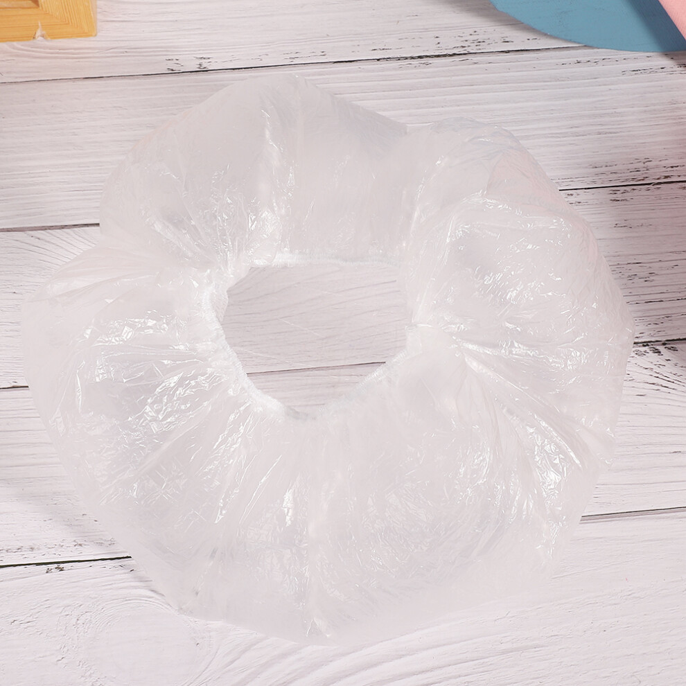 100Pcs Disposable Shower Cap Strip Waterproof Transparent Hair Cover for Hotel Beauty Salon for Small Head