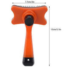 Haarkamm mit Massagebürste für Katzen & Hunde – Orange/Schwarz, 13x7,7cm