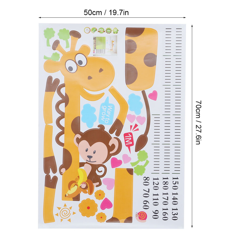 4Pcs Giraffe Children Height Measure Removable Wall Sticker for Children's Room Kindergarten