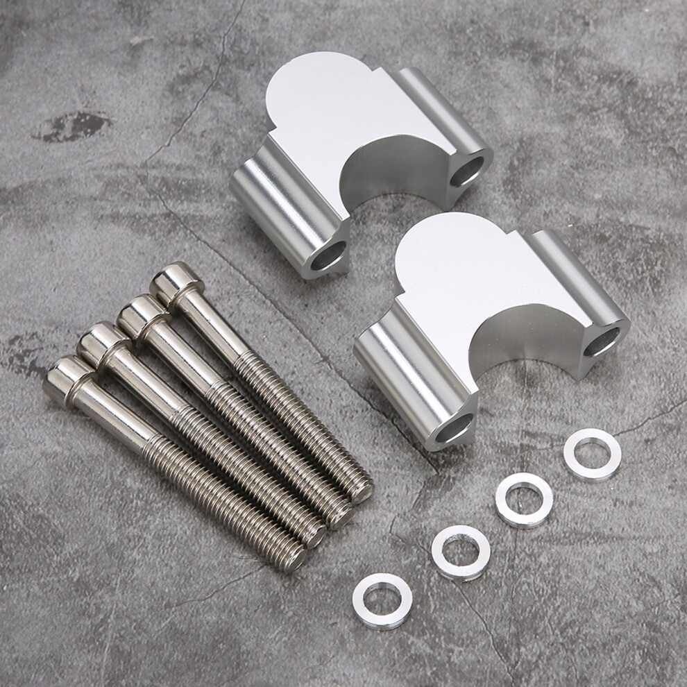 28Mm Aluminum Handlebar Riser Mount Clamp 28Mm Height Adapter For Motorcycle Atv Argent 9301323722152