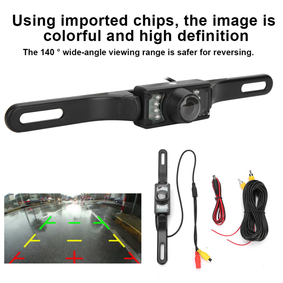 140 Hd Infrared Night Vision Car Rear View Backup Camera Monitor For Long License Plate Frame 4971323722220