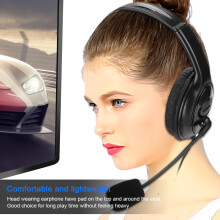 ABS Lightweight Computer Mobile Phone Gaming Headset Moving Coil 3.5mm Call Headphone for PS4Black with White Box Packaging