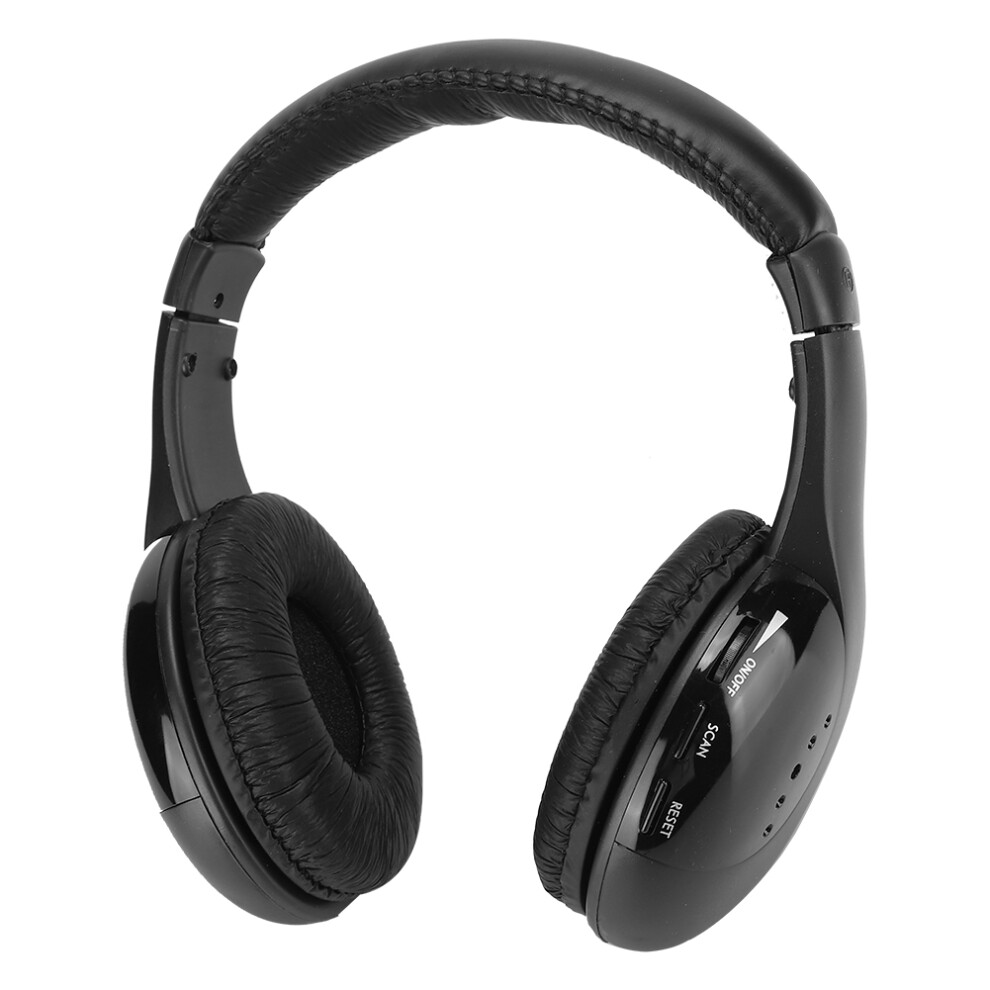 5 In 1 Fm Wireless Headset Built‑In Microphone Earphone Headset With Charging Stand Black 4291323728825