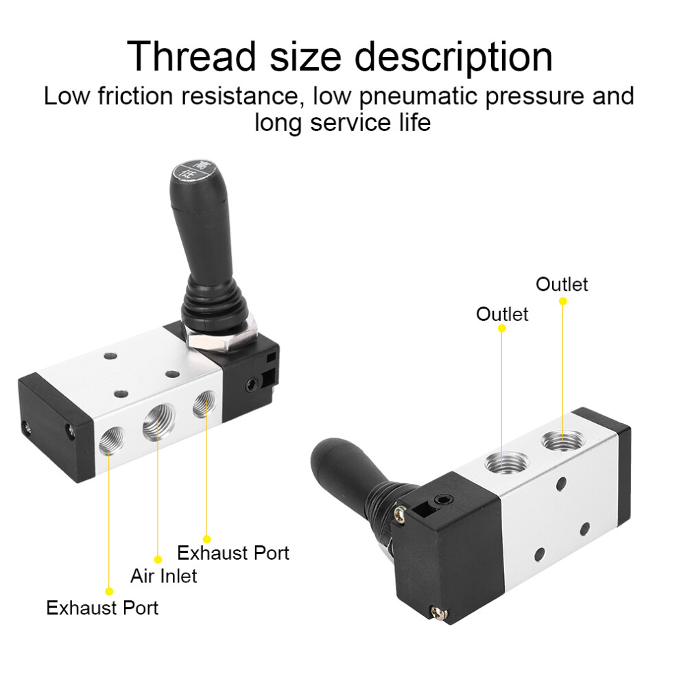Two Position Five Way Lever Valve Aluminum Alloy Mechanical Valve 4H210-06G /4H210-08G(G 1/4 Inch ) 3211323729203