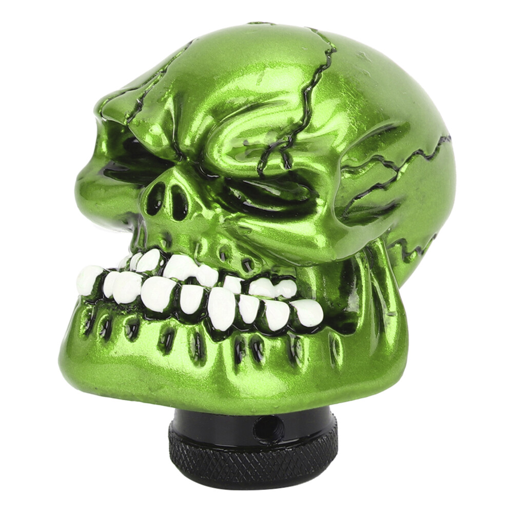 Skull Head Stick Manual Shift Knob Lever Modified Shifter Gear 8Mm / 10Mm / 12Mm Adaptersgreen 8351323732485