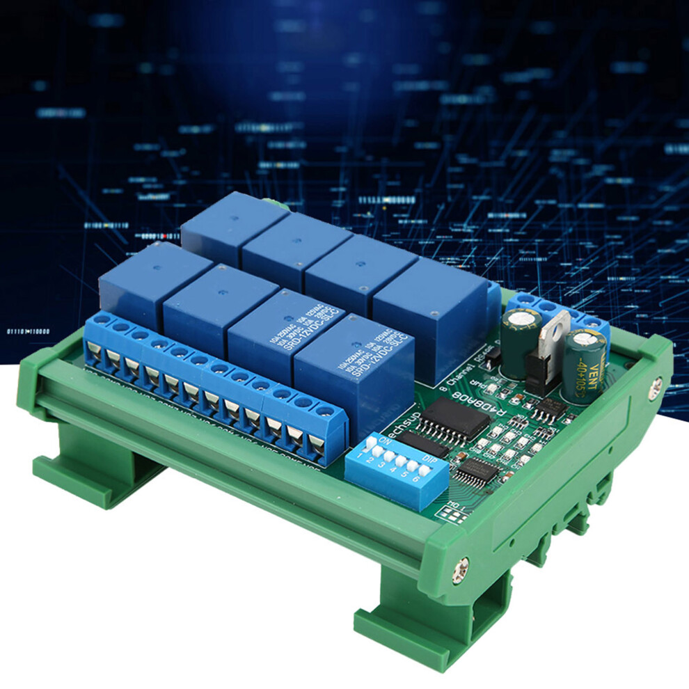 12V 8Channel Rs485 Relay Plc Expansion Board For Rtu Protocol Remote Control(R4d8a08 R Avec Botier Pour Rail Din ) R4d8a08âR With Din Rail 8401323732623