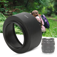 Metal Aluminium Alloy Lens Hood for 35mm f1.7/50mm f1.4 Digital Camera CCTV LensBlack