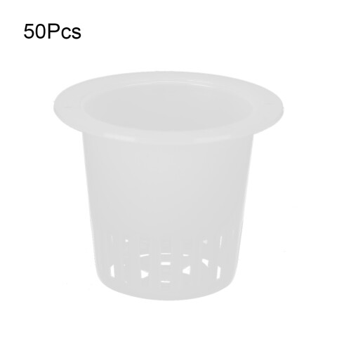 50er-Pack hydroponische Pflanzkörbe, soilless Anbaumnetz, weiß 1