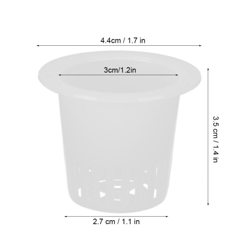 50er-Pack hydroponische Pflanzkörbe, soilless Anbaumnetz, weiß 2