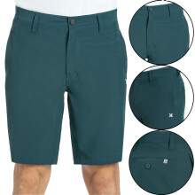 (Dark Green, W38) HURLEY Mens Shorts Chino Polyester Regular Casual Summer Holiday Half Pant