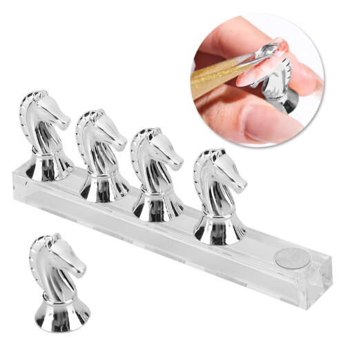 Pferdekopfnagel Tipp Practice Rack Magnethalter 5 Stück ABS Silber