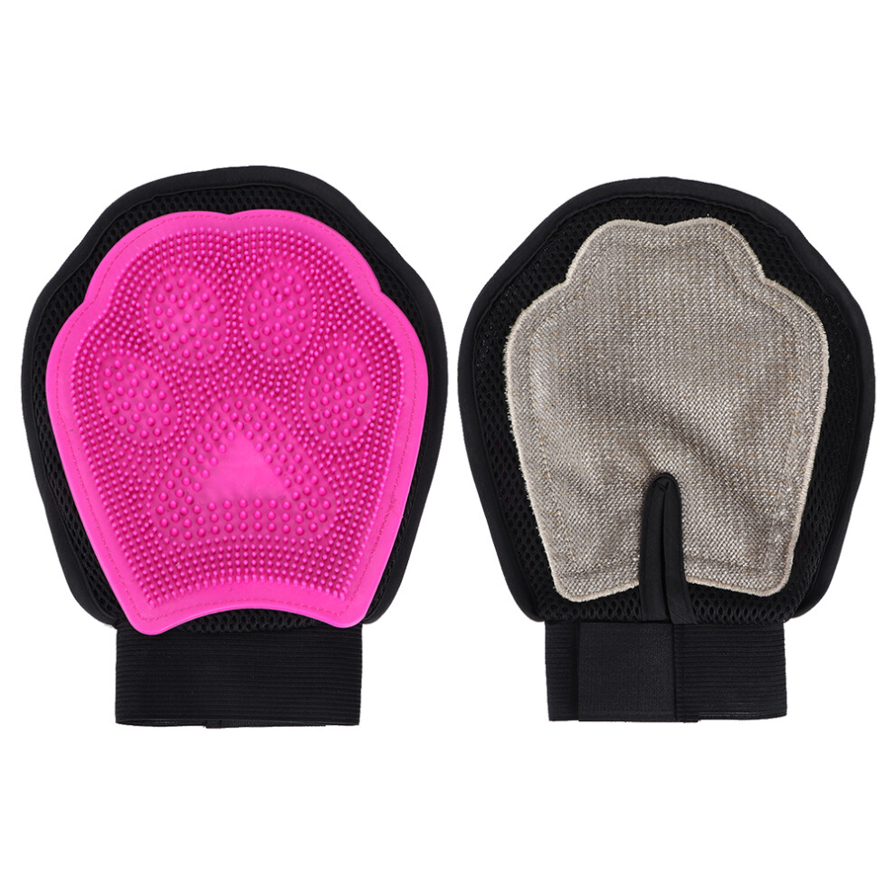 1PCS Pet Dog Cat Breathable Massage Glove Grooming Hair Comb Cleaning Bath BrushPink