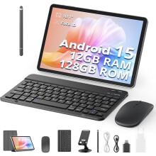 Android Tablet, 2025 Newest 10 inch Tablet with Keyboard, Stylus Pen, Mouse and Case | Widevine L1 | T606 Octa-Core | 1280x800 HD IPS Screen | 6000mAh