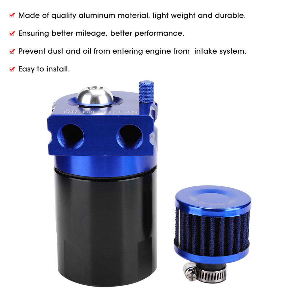 300Ml Car Engine Catch Tank Reservoir Breather Can Air Oil Filter Universal Accessory( ) Black/Blue 5091323746367