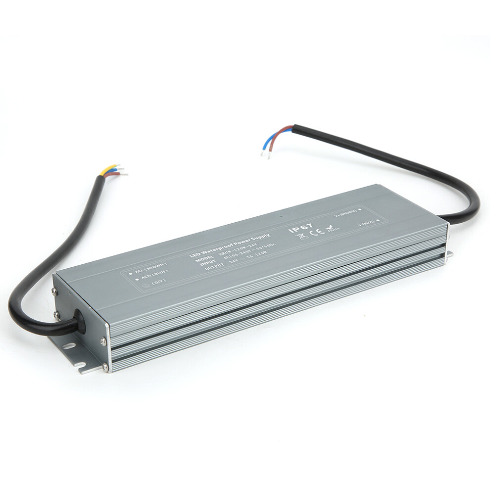 Hruw-120W-24V Power Supply Ip67 Waterproof Adapter Led Driver Transformer 100-240Vac 7891323747269
