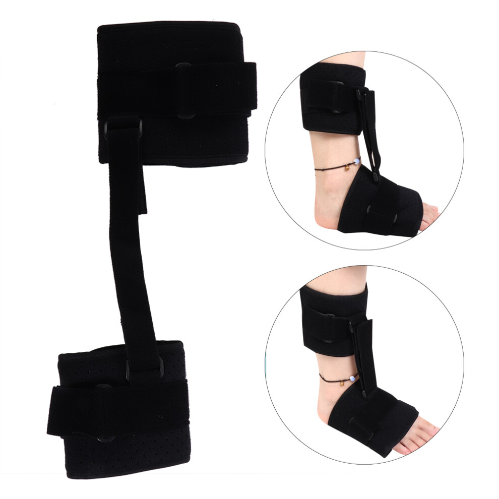 Black Foot Drop Ankle Orthotic Brace Fixing Strap Splint Fracture Sprain Injury Support Wrap