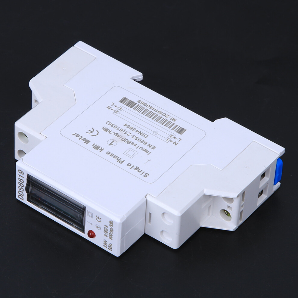 Energy Meter Din Rail 1P Single Phase Counter Household Appliances 230V Dds6619-001(Dds6619-001-5Ï¼60Ï¼A ) 8401323749867