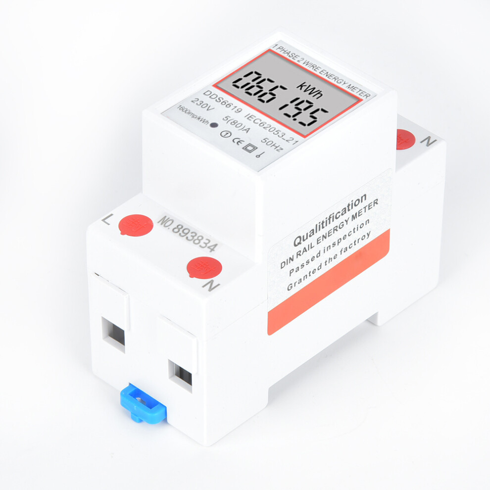 Dds6619-005 Intelligent Single Phase Electric Energy Meter 2P Din Rail Power Meter 4391323749926
