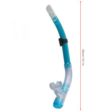 Halbtrockenes Tauchatemrohr – 46 cm transparent blau, PC + Silikon