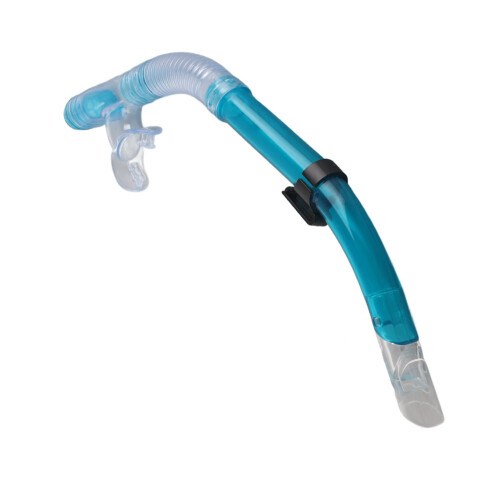 Halbtrockenes Tauchatemrohr – 46 cm transparent blau, PC + Silikon 1