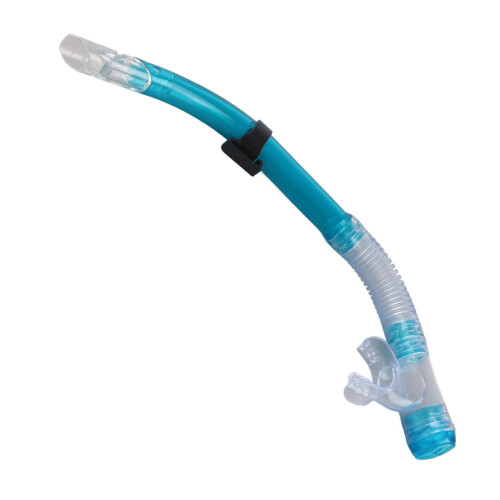 Halbtrockenes Tauchatemrohr – 46 cm transparent blau, PC + Silikon 2