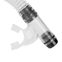 Halb Trocken Tauchen Schnorchel Atemrohr 46cm Transparent Schwarz