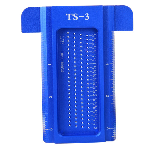 TS-3 Aluminum Alloy Ruler Woodworking Measuring Tool Mini Scriber Hardware AccessoryBlue 1