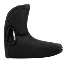 Golf L shape Putter Headcover Slotted Blank PU Waterproof Fabric Thicken Plush Protection(black )
