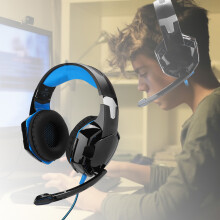 G9000 Gaming Headset Wired Lighting Headphone with Microphone for PC Computer GameBlack and blue (ZXG50031)