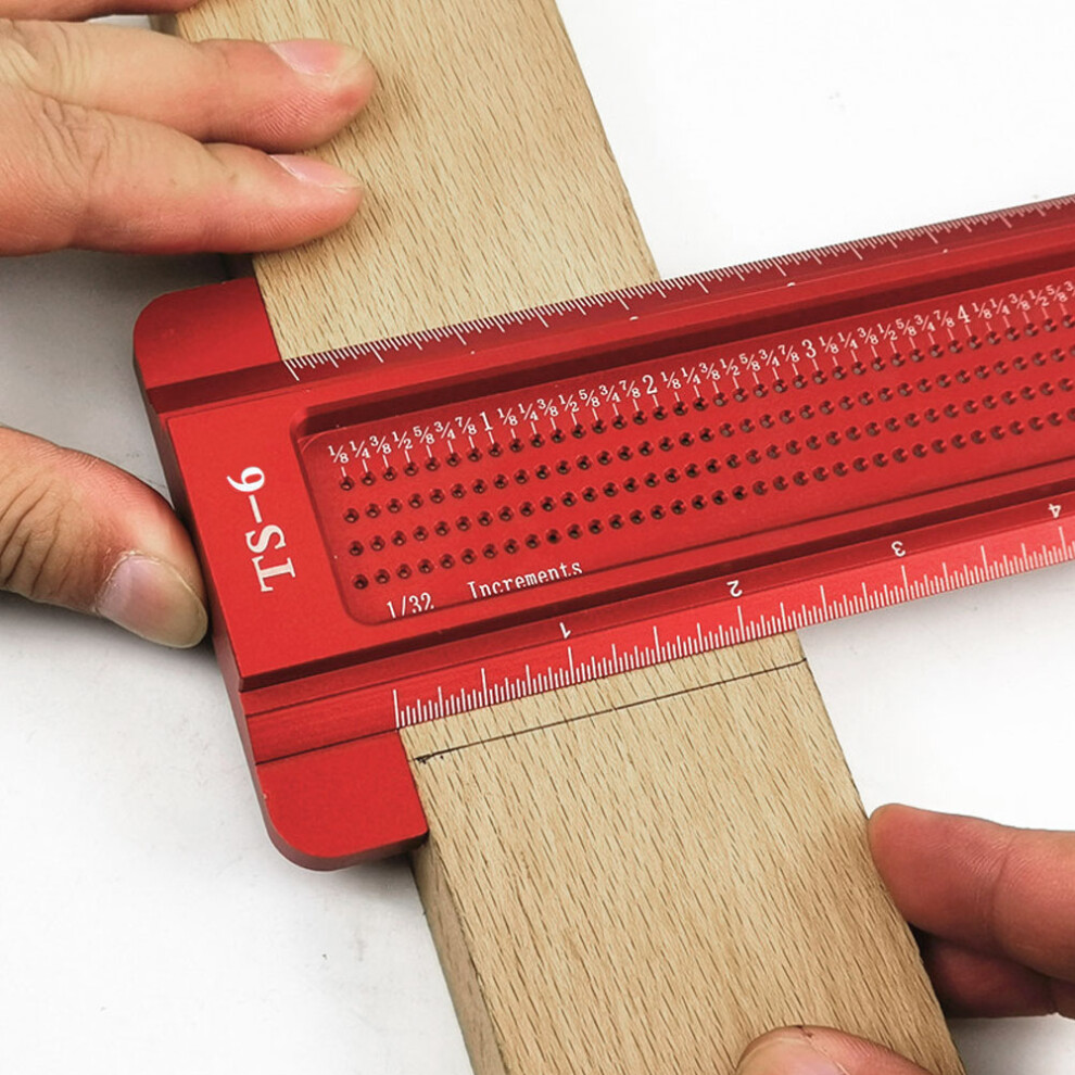 T Type Woodworking Scriber Gauge Aluminum Alloy Hole Ruler Carpenter Measuring Tool 9361323757714