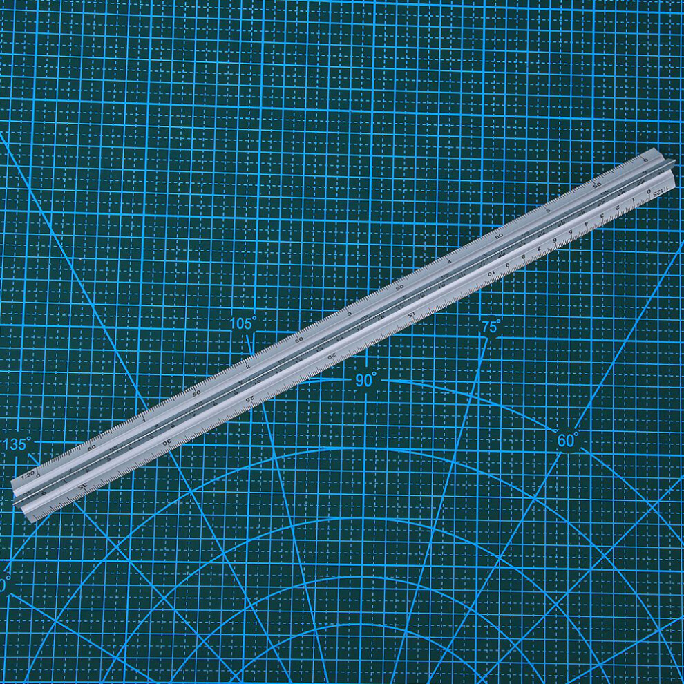 30Cm Triangular Scale Ruler Aluminum Alloy Multifunctional Engineering Measuring Ruler 6901323758972
