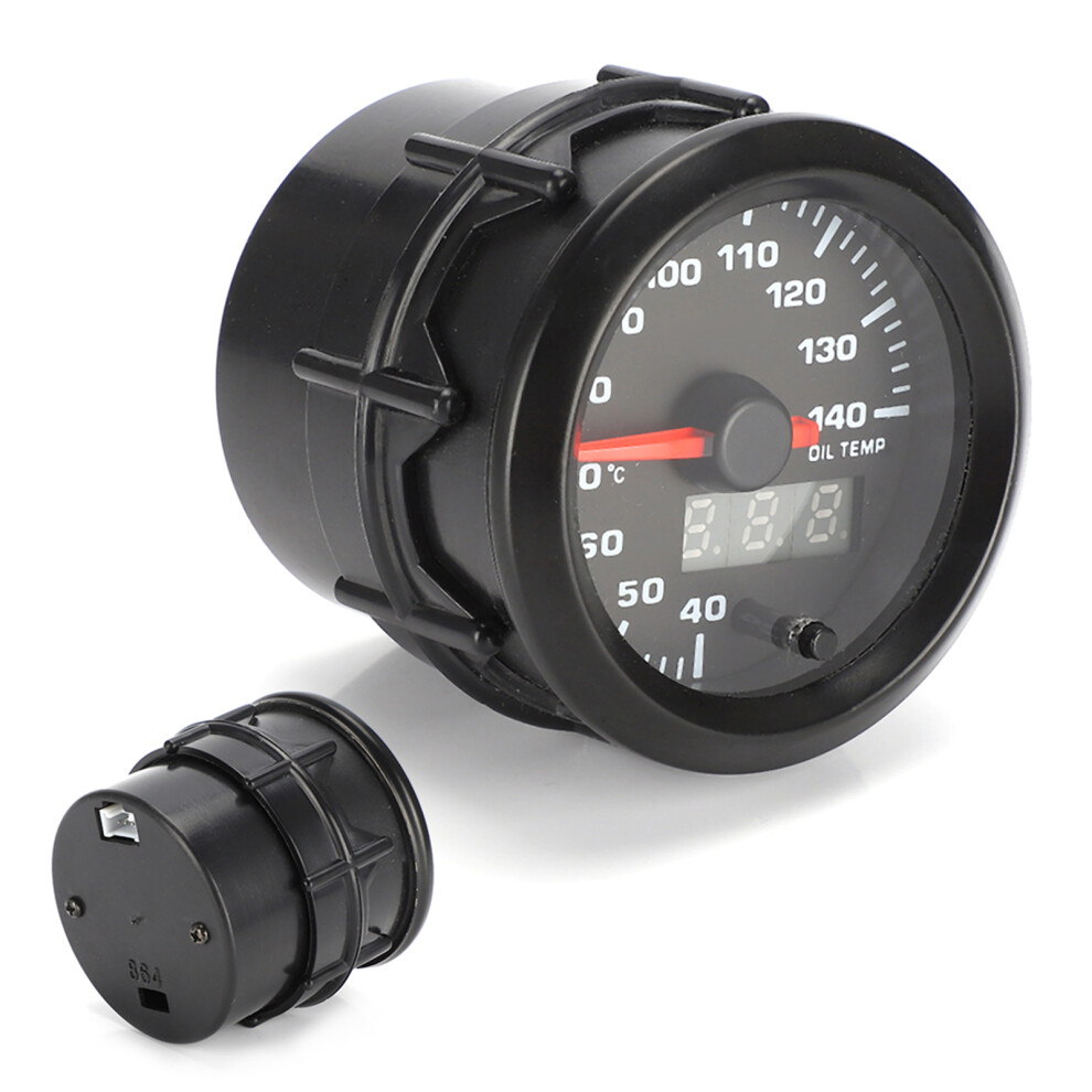 2In 52Mm Car Oil Temperature Gauge Pointer 7-Colors Led Oil Temp Meter With Sensor 9411323759246